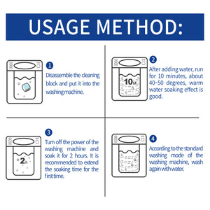Nettoyage en profondeur pour lave-linge à chargement frontal et à chargement par le haut HE, désodorisant, nettoyage du tambour et de la cuve, nettoyant pour lave-linge en comprimés - Product Image 5