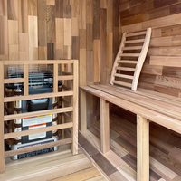 30% de réduction sur le sauna vapeur humide pour 3 personnes, sauna traditionnel de style extérieur avec structure carrée et verre de couleur thé, accessoires gratuits