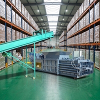 Presse à balleuses horizontales industrielles pour bouteilles en plastique, compacteur PET entièrement automatique avec PLC Siemens et système d'attachage automatique pour les volumes élevés