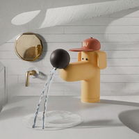 Robinet de lavabo en acier inoxydable en forme de chien de dessin animé, design animal créatif, robinet de lavabo pour enfants, vente en gros OEM