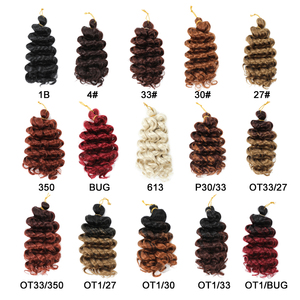 Courte longueur italienne Curl synthétique Crochet cheveux déesse boîte tressage Boho <span class=keywords><strong>coiffure</strong></span> 12 pouces pleine tête court bouclés tressage cheveux - Product Image 6