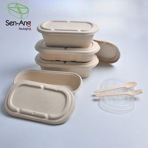 Senang02 Gut verkaufte Kaffeetasse Deckel Catering Tablett Clam shell 1 <span class=keywords><strong>2</strong></span> 3 Takeaway To Go Food Zuckerrohr Bagasse Container - Product Image 6
