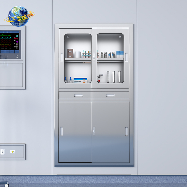 Hospital Aseptic Operating Room Cabinet Modern Design Durable Easy Clean Stainless Steel Built-in Embedded Medical Furniture