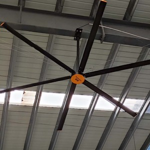 4.9M HVLS grand <span class=keywords><strong>ventilateur</strong></span> <span class=keywords><strong>de</strong></span> plafond refroidi par air PMSM moteur noir alliage d'aluminium restaurants entrepôts fabrication électrique <span class=keywords><strong>ventilateur</strong></span> HVLS - Product Image 1