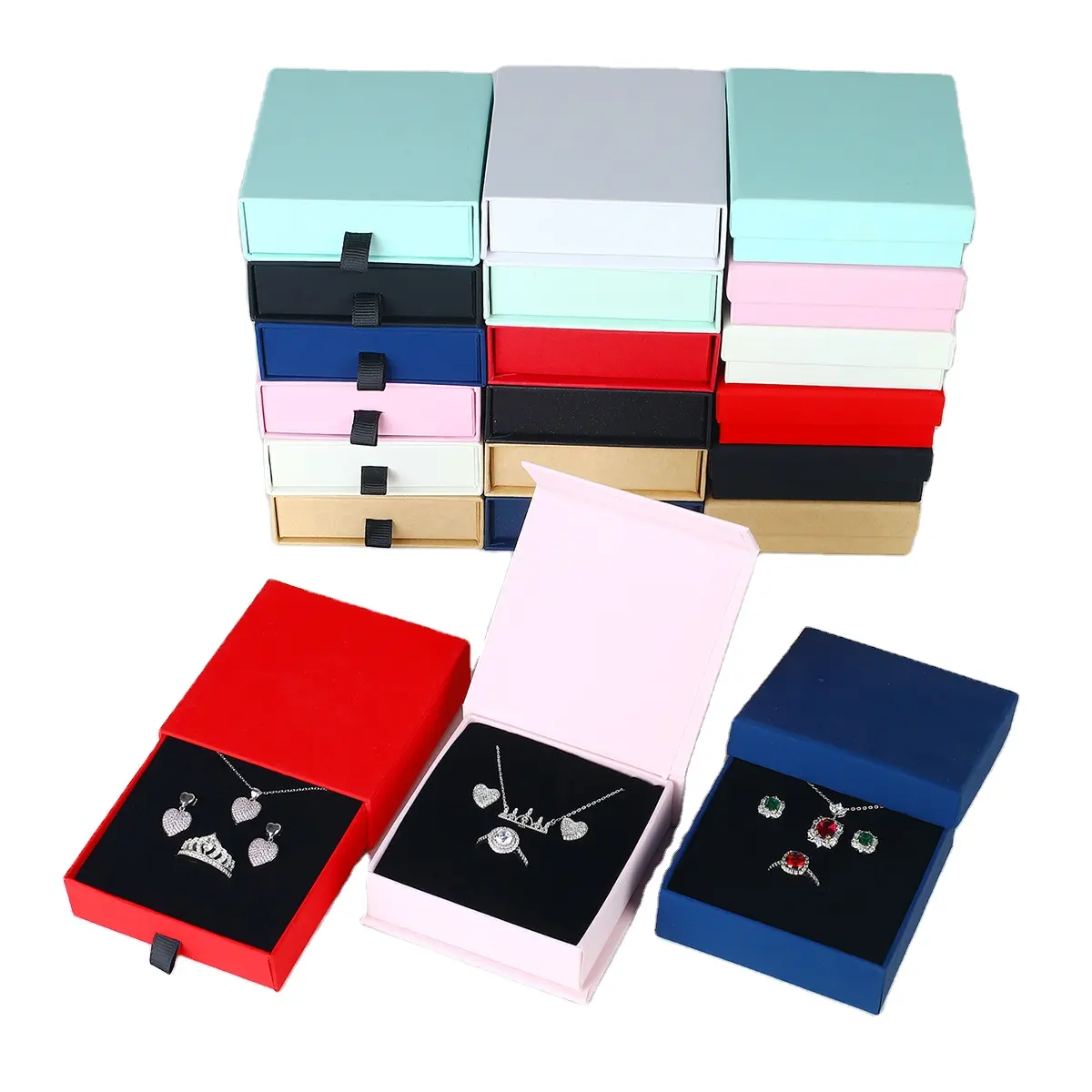 Wholesale Paper Box Custom Logo Bracelet Necklace Packaging Box Luxury Jewelry Box with Magnetic Closure