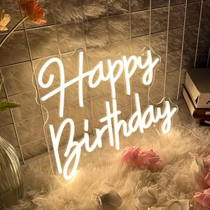 Letrero de Neón <span class=keywords><strong>con</strong></span> <span class=keywords><strong>Letras</strong></span> Inglesas LED Personalizadas, Luces Decorativas de Feliz Cumpleaños, <span class=keywords><strong>Palabras</strong></span> Luminosas para Eventos y Festivales - Product Image 6