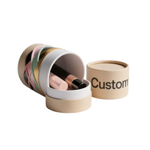 Boîte cadeau rigide en carton avec fenêtre transparente, emballage tube de luxe pour produits cosmétiques et outils de maquillage, avec logo personnalisé. - Product Image 3