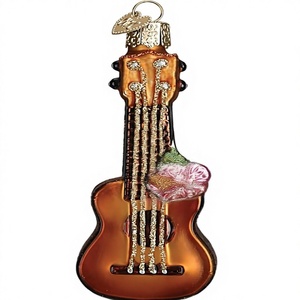 Adornos de Navidad de Vidrio Soplado en Forma de Ukelele Estilo Viejo Mundo (38040) - Product Image 1