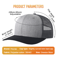 Gorra de béisbol moderna estilo techwear, apta para cabezas grandes, con bordado profesional, parte trasera de malla transpirable, tipo trucker con botón y cierre snapback