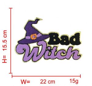 New <b>Iron</b> on Big Chenille Embroidered Glitter Halloween Momster Boo Spooky Patch for Hat Hoodies Decoration - Product Image 3