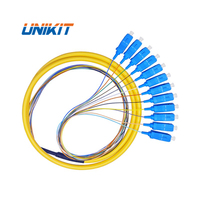Chinese Supplier OEM FTTH Singlemode Multimode FC ST SC LC Bundle Pigtail 12 Core 12 Color SC UPC Fiber Optic Bundle Pigtail