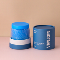 Pot de rangement rond en verre vide pour capsules de suppléments nutritionnels, huile de poisson, vitamines, 240 ml, couleur dégradée, avec couvercle à vis, coffret cadeau