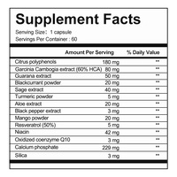 Capsules de Garcinia Cambogia 60% HCA Coupe-faim Brûleur de Graisse Complément Minceur Gestion du Poids Qualité Alimentaire