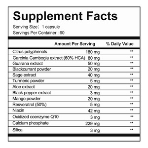 Garcinia Cambogia Kapseln 60% HCA Appetitzügler-Fettverbrenner Schlankheitsmittel zur Gewichtskontrolle Nahrungsergänzungsmittel in Lebensmittelqualität - Product Image 2