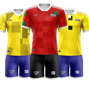 Maillot de football personnalisé OEM ODM, col croisé numérique, col rond, séchage rapide, respirant, bordure rayée vintage, uniformes d'académie - Product Image 1