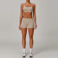 Ensemble de sport 4 pièces taille haute à séchage rapide pour femme, meilleure qualité, grandes tailles, avec logo frontal, idéal pour la course et le yoga, tenue de gym ajustée