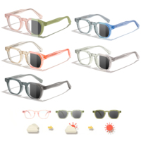 Lunettes de soleil photochromiques HBK, monture fine rose/noir CP+PC, branches tendance, pour hommes et femmes, sports de plein air, voyage