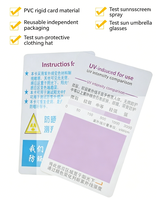 Carte de test UV personnalisée en divers matériaux, carte de capteur d'intensité UV pour le test de protection solaire contre les rayons UV