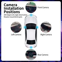 Système de caméra de voiture panoramique 360° avec vue d'oiseau 3D, affichage en direct sur écran pour autoradio Android