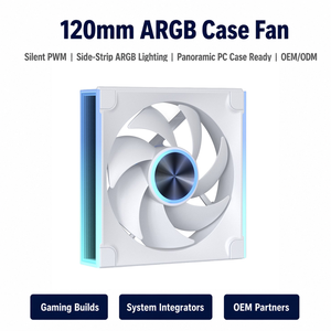 พัดลมเคสคอมพิวเตอร์ขนาด 120 มม. ARGB <span class=keywords><strong>RGB</strong></span> PWM 5V 3 พิน 12V เสียงเบา แบริ่งไฮดรอลิก พัดลมระบายความร้อนสำหรับเล่นเกม - Product Image 2