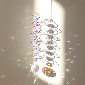 K9 Glass Indoor/Outdoor Suncatcher Rainbow Maker Espiral Tail Crystal Gazing Ball <span class=keywords><strong>Angel</strong></span> Sphere Mascot para colgar en la ventana del hogar - Product Image 2