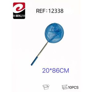 Rete da pesca 20x86 cm in rete blu con manico per catturare pesci e insetti per uso esterno - Product Image 1