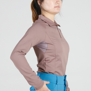 BL011 printemps et automne équestre à manches longues haut à glissière pour femmes vêtements d'équitation haute élastique confortable équipement de chevalier - Product Image 4