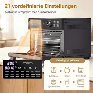 Four <span class=keywords><strong>à</strong></span> Friture Électrique Carré OEM Personnalisé 30L 1800W, Four <span class=keywords><strong>à</strong></span> Convection de Comptoir 21-en-1 avec Rôtissoire pour Appareil de Cuisine Domestique - Product Image 4