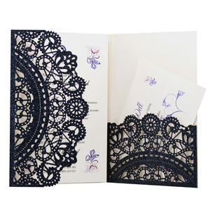 Invitaciones de boda al por mayor, invitaciones de papel con purpurina cortadas a láser, tarjetas de invitación plateadas para boda - Product Image 1