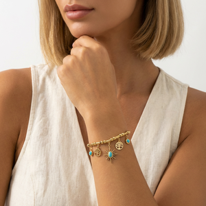 Collar YF3586 con Colgante <span class=keywords><strong>de</strong></span> Árbol <span class=keywords><strong>de</strong></span> la <span class=keywords><strong>Vida</strong></span> y Turquesa, Joyería Bohemia Vintage, Impermeable, Acero Inoxidable 316L Chapado en Oro <span class=keywords><strong>de</strong></span> 18k - Product Image 5