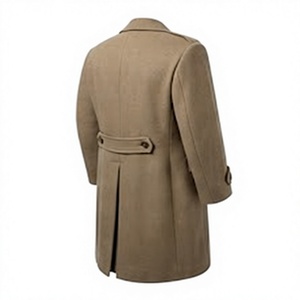 <b>Men's</b> Double Breasted <b>Wool</b> Blend <b>Overcoat</b> <b>Long</b> Winter Great Coat Anti Wrinkle Breathable Formal Outerwear - Product Image 5
