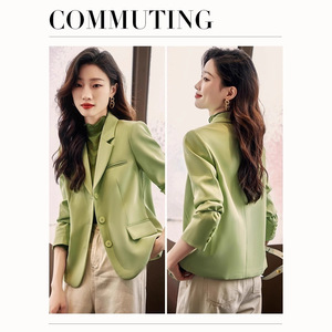 Short Blazer For Petite Women Slim Fit Solid Color Polyester Worsted No Wrinkle Treatment Casual Top - Product Image 4