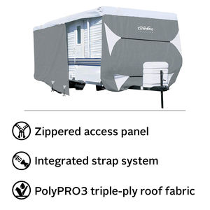 Upgraded 300D Oxford Top <strong>Waterproof</strong> UV Resistant Hail Protection <strong>Caravan</strong> Long Travel Trailer Canvas RV <strong>Cover</strong> - Product Image 3
