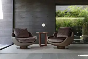 Canapé pivotant en cuir, fauteuil de salon, nouveaux designs italiens, design,