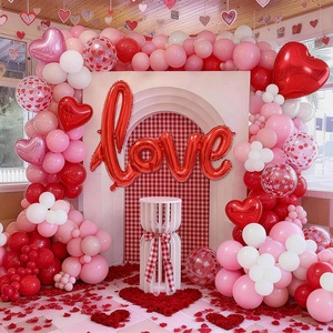 Kit Arco di Palloncini per <span class=keywords><strong>San</strong></span> Valentino, Decorazione per Feste di Matrimonio, Palloncini in Foil a Forma di Cuore e Palloncini in Lattice Rossi e Rosa - Product Image 2