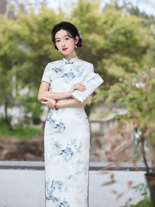 Qipao de Verano, Elegante Vestido Tradicional Chino, Estilo Juvenil para Estudiantes, <span class=keywords><strong>Cheongsam</strong></span> Largo Liso para Mujer, Precio de Fábrica - Product Image 2