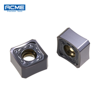 SNMX 45 °   Plaquettes de fraisage en carbure SNMX1005ANN, plaquettes de fraisage en carbure revêtues PVD, fraise carrée CNC personnalisable OEM