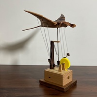 Nouvelle Lampe de Table Créative en Bois Faite à la Main, Poisson Volant Mécanique, Lampe de Bureau Artisanale, Décoration, Sculpture d'Art Cinétique