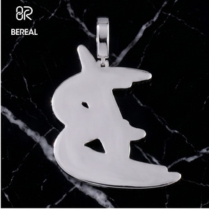 High Quality Exquisite VVS Custom Moissanite Letter Pendant Factory Outlet 925 <b>Silver</b> Hip Hop Style Pendants Fine Jewelry - Product Image 2