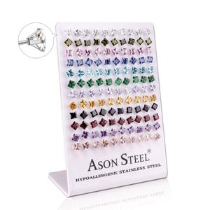 Présentoirs pour boucles d'oreilles en or, boucles d'oreilles clous en pierre à prix abordable, ensemble de boucles d'oreilles en acier inoxydable - Product Image 4