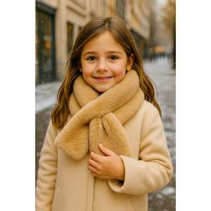 Calentador de Cuello de Felpa Blanco Hueso para Niñas Byn001 Categoría de Producto Calentadores de Piernas - Product Image 4