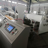Machine de fabrication de rouleaux de papier toilette gaufré, perforée, entièrement ou semi-automatique avec rembobineuse