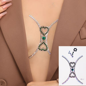 Autocollants <span class=keywords><strong>de</strong></span> tatouage temporaires personnalisés OEM, style américain, écologiques, en résine acrylique, <span class=keywords><strong>strass</strong></span>, imperméables, pour le <span class=keywords><strong>visage</strong></span> et le corps - Product Image 2