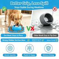 Bol à manger lent en silicone pour chien, boule à lécher pour liquides, snacks et soupes, jouet pour chiot, assiette à lécher pour chat de grande et moyenne taille
