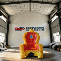 Fauteuil gonflable géant de 2 m, style trône royal, pour anniversaires, événements intérieurs et extérieurs, idéal pour la location