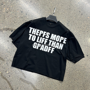 T-shirt Streetwear personnalisé en coton pour <span class=keywords><strong>homme</strong></span>, blanc et noir, à manches courtes, coupe <span class=keywords><strong>courte</strong></span> et carrée, <span class=keywords><strong>avec</strong></span> <span class=keywords><strong>poche</strong></span> zippée inversée - Product Image 3