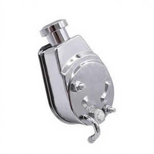 Nueva Bomba de Dirección Asistida Estilo Saginaw Cromada con Polea de Doble Ranura PARA BBC SBC Chevy - Product Image 2