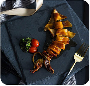 Sous-Verres en Pierre Naturelle Noir <span class=keywords><strong>Ardoise</strong></span>, Plats de Service, Assiettes à Fromage pour Boissons, Bar, Cuisine et Maison - Product Image 6