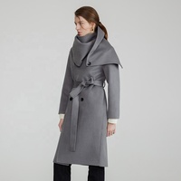 Manteau en laine cachemire à col en écharpe en matière douce pour femmes, hiver, automne, manteau en laine double face
