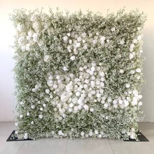 Popular 8x8ft White Ostrich <strong>Feather</strong> Wall Roll Up Cloth Back Flower Wall <strong>Wedding</strong> <strong>Decor</strong> Backdrop - Product Image 4